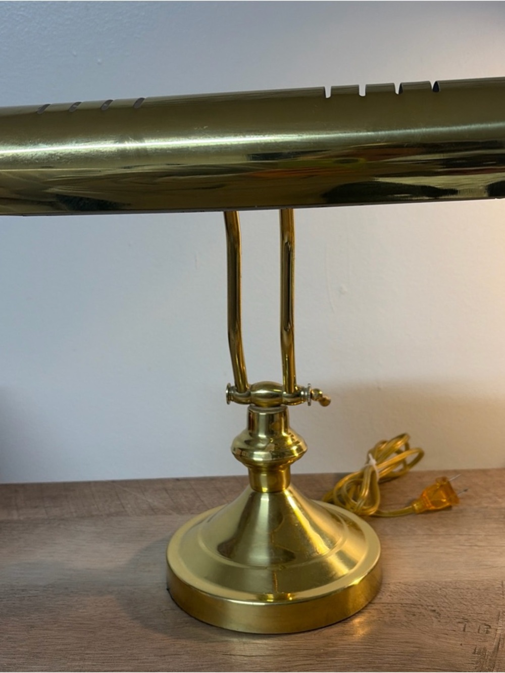 Vintage Brass Bankers Desk Lamp Underwriter Laboratories Piano Lamp~ Works!